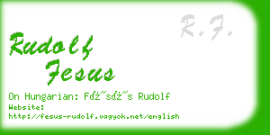 rudolf fesus business card